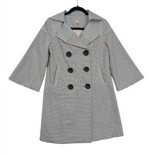 Anthropologie Elevenses Peacoat Womens‎ 2 Blue White Career Casual Preppy